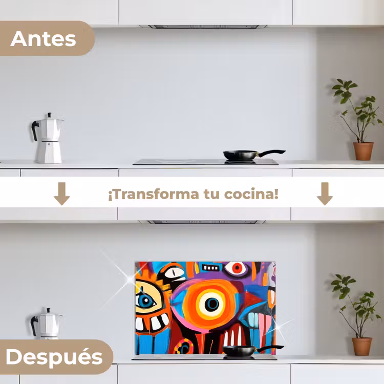 Salpicaderos de cocina - Abstracto - Cara - Colorido — 7