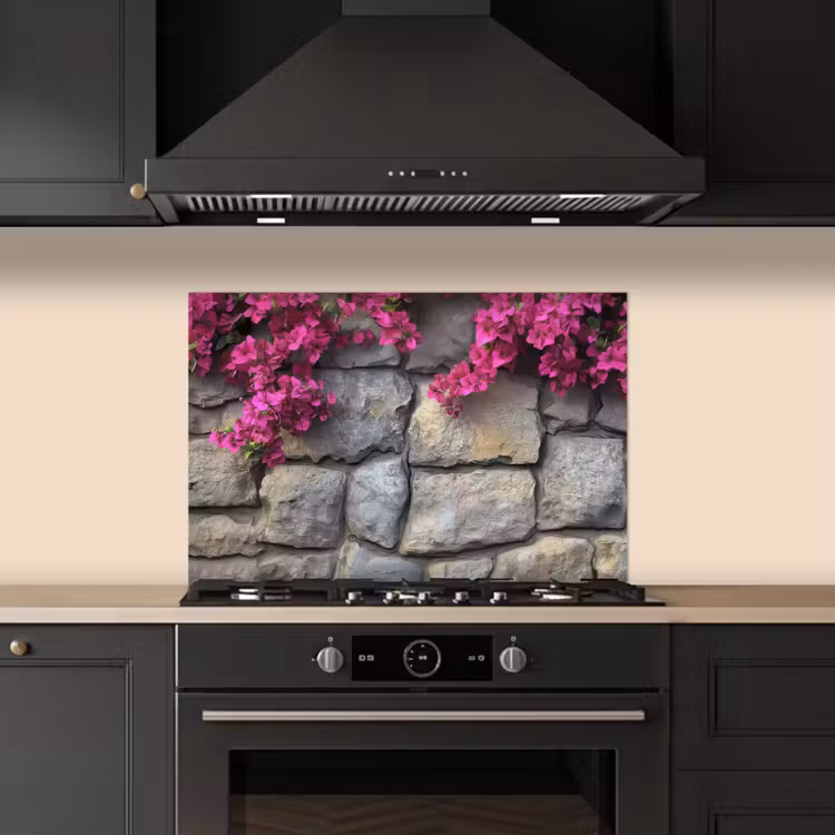 Salpicaderos de cocina - Bougainvillea - Muro de Piedra - Rosa — 5