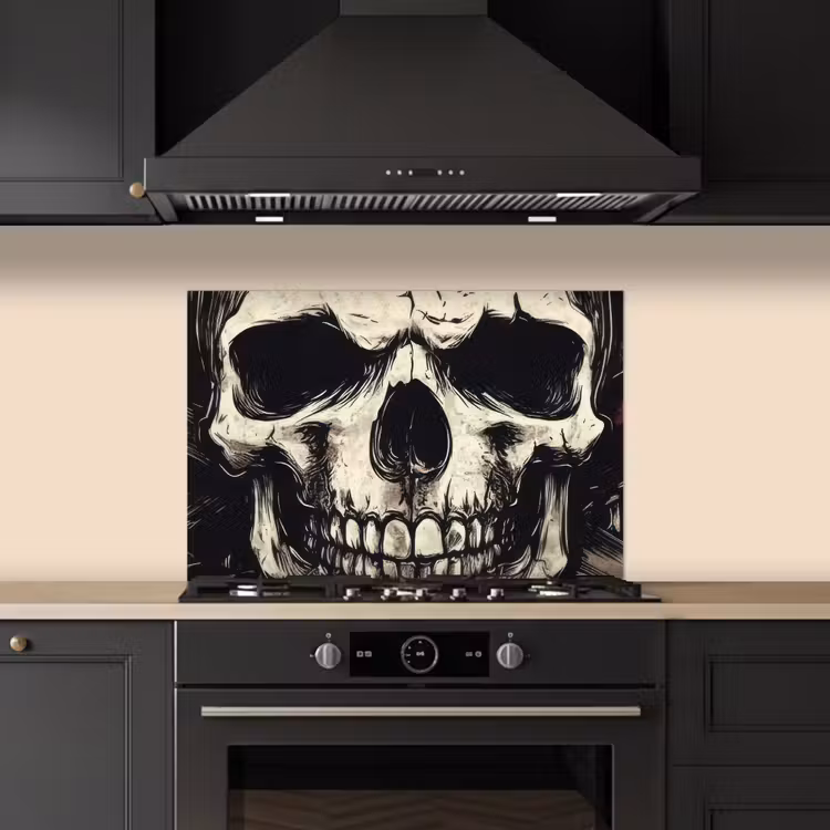 Salpicaderos de cocina - Calavera - Cadenas - Rojo — 5