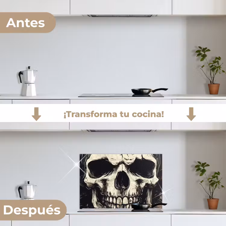 Salpicaderos de cocina - Calavera - Cadenas - Rojo — 7
