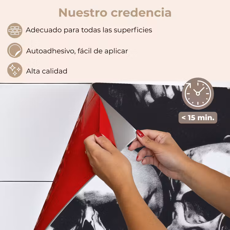 Salpicaderos de cocina - Calaveras - Negro - Contraste — 4
