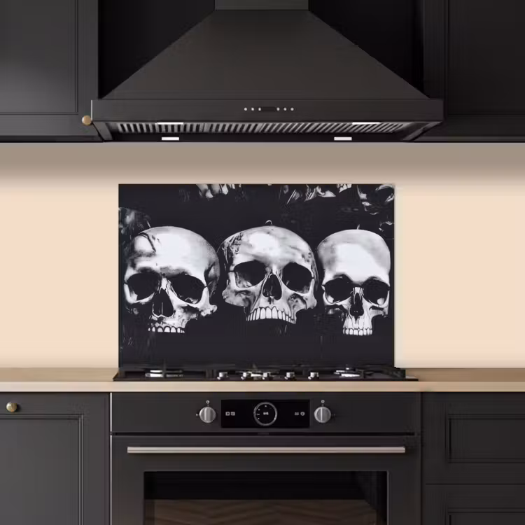 Salpicaderos de cocina - Calaveras - Negro - Contraste — 5