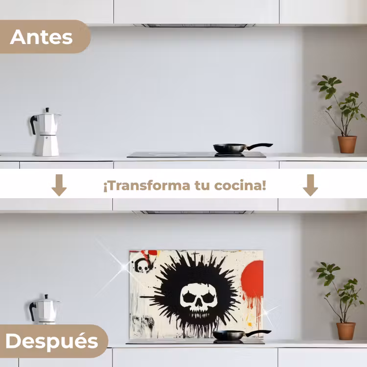 Salpicaderos de cocina - Graffiti - Calavera - Abstracto - Rojo — 7