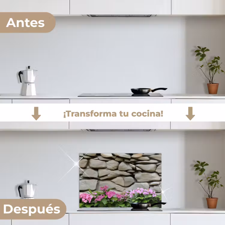 Salpicaderos de cocina - Hortensias - Piedras - Muro - Flores — 7