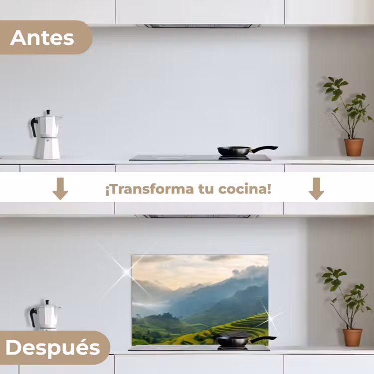 Salpicaderos de cocina - Arrozales - Montañas - Verde - Naturaleza — 7
