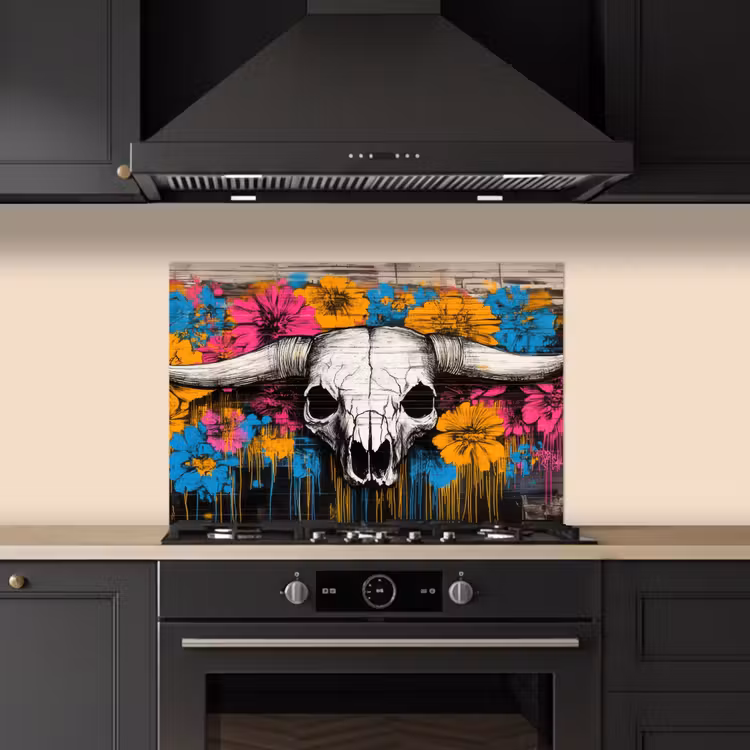 Salpicaderos de cocina - Calavera - Flores - Graffiti — 5