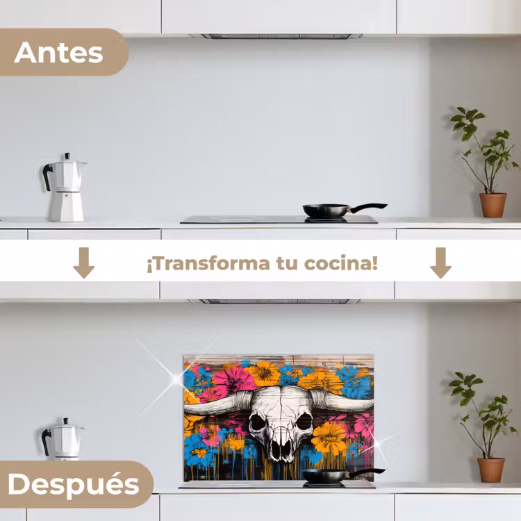 Salpicaderos de cocina - Calavera - Flores - Graffiti — 7