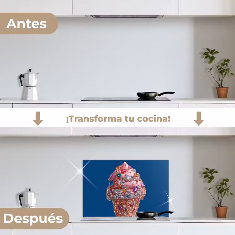 Salpicaderos de cocina - Cono de helado - Strass - Azul — 7