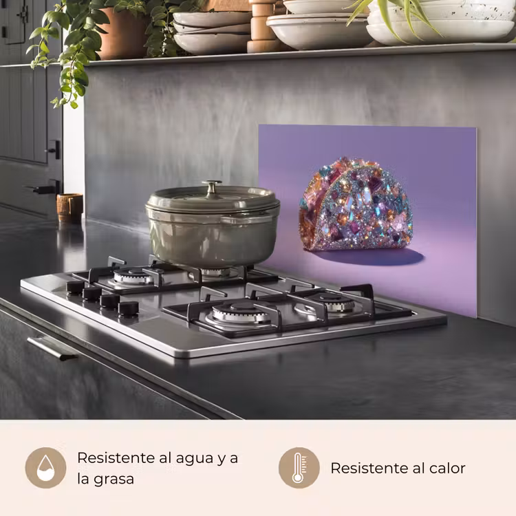 Salpicaderos de cocina - Gemas - Brillos - Morado - Colorido — 2