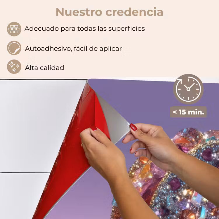 Salpicaderos de cocina - Gemas - Brillos - Morado - Colorido — 4