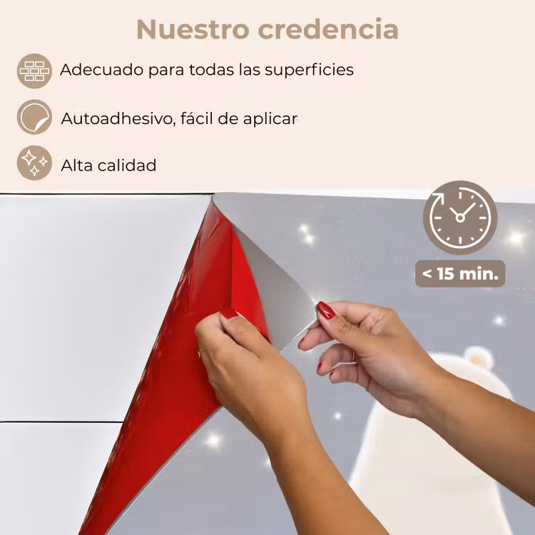 Salpicaderos de cocina - Oso polar - Nieve - Estrellas - Azul — 4