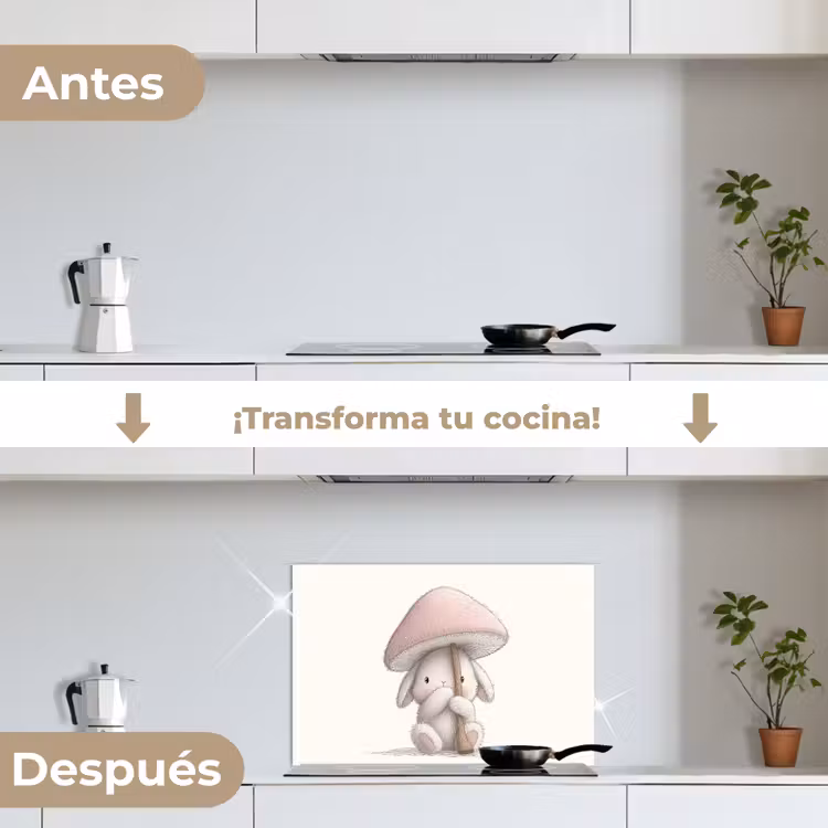 Salpicaderos de cocina - Champiñón - Conejo - Rosa — 7