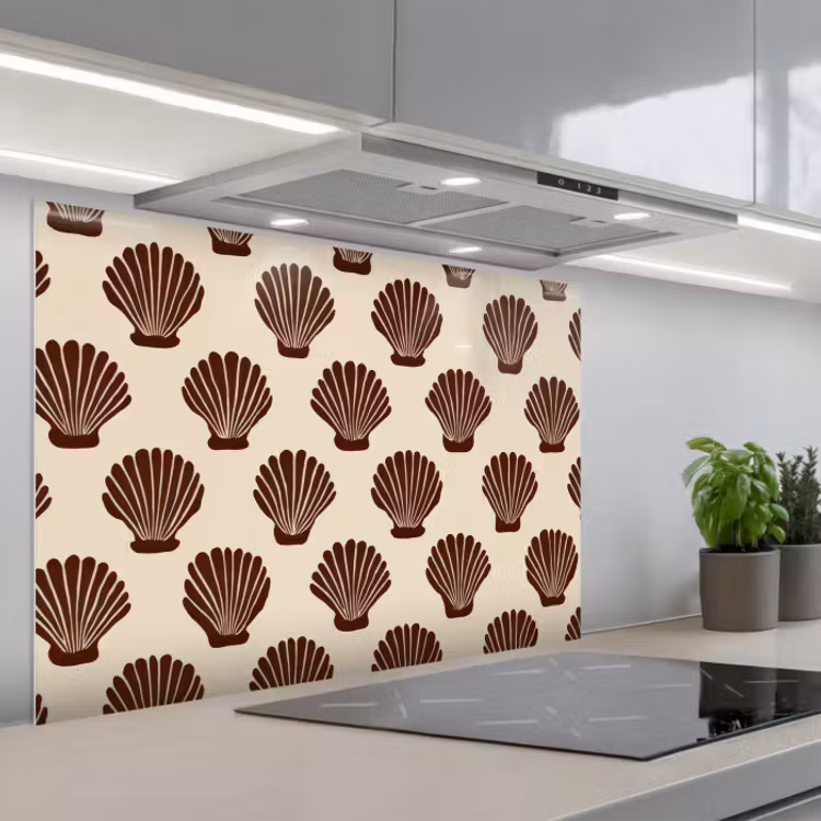 Salpicaderos de cocina - Conchas - Marrón - Patrón — 1