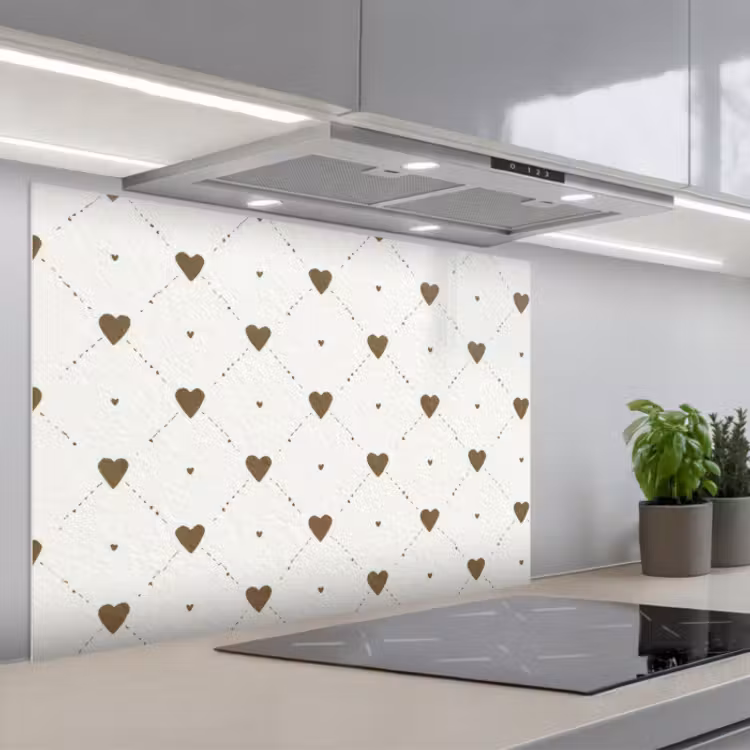 Salpicaderos de cocina - Corazones - Patrón - Cuadrícula - Clásico — 1
