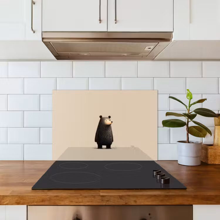 Salpicaderos de cocina - Oso - Marrón oscuro - Minimalista — 3