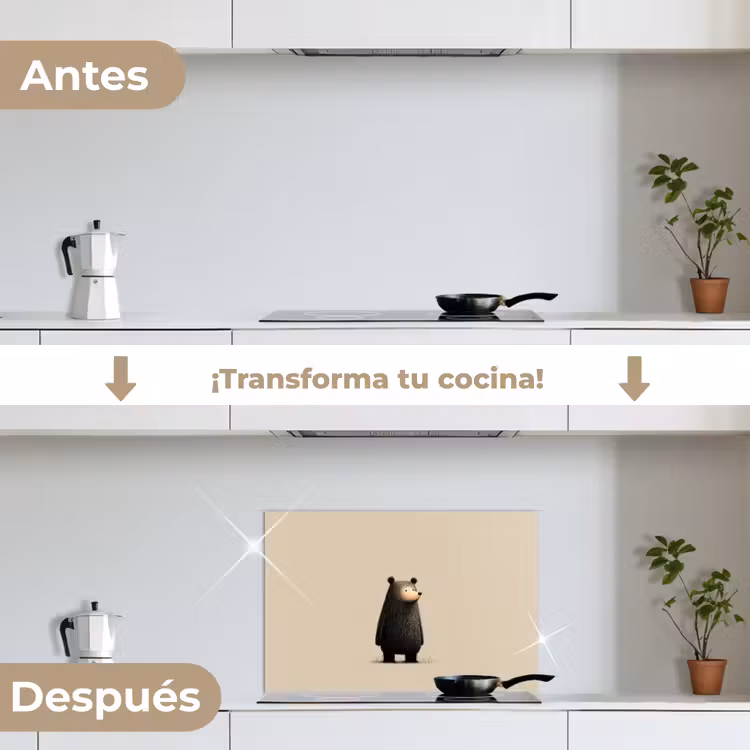 Salpicaderos de cocina - Oso - Marrón oscuro - Minimalista — 7