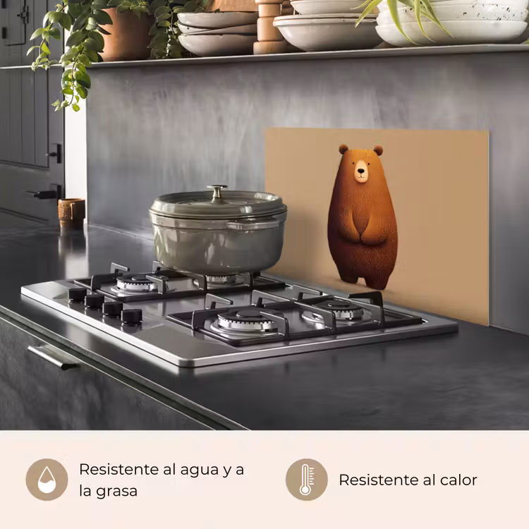 Salpicaderos de cocina - Oso - Minimalista - Marrón — 2