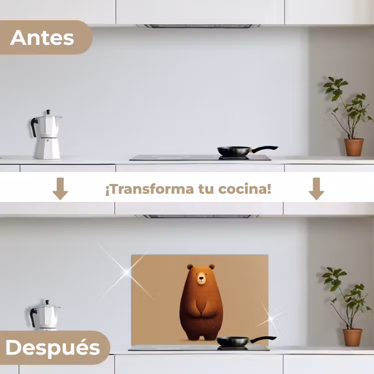 Salpicaderos de cocina - Oso - Minimalista - Marrón — 7