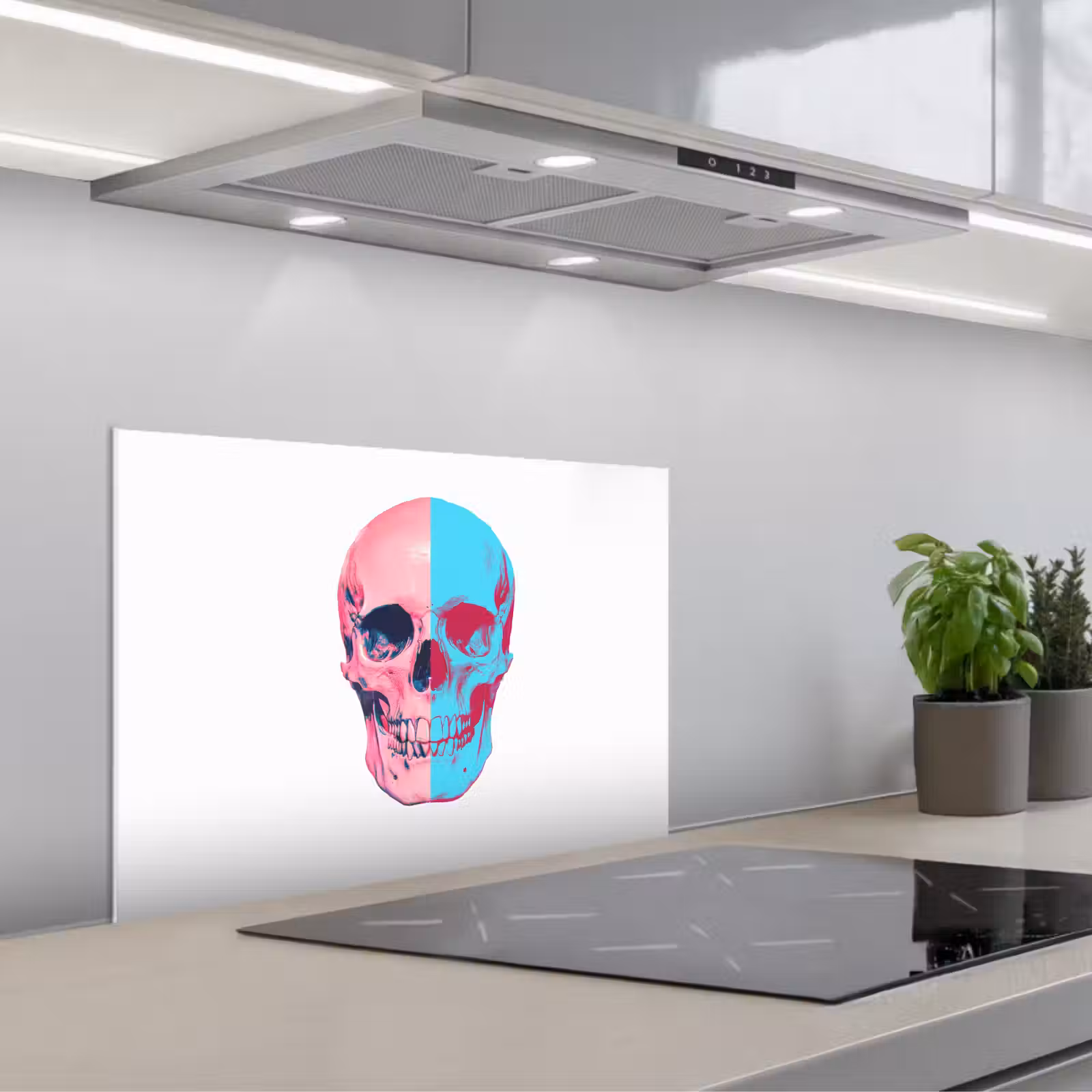 Salpicaderos de cocina - Calavera - Gráfico - Rosa - Dividido — 1
