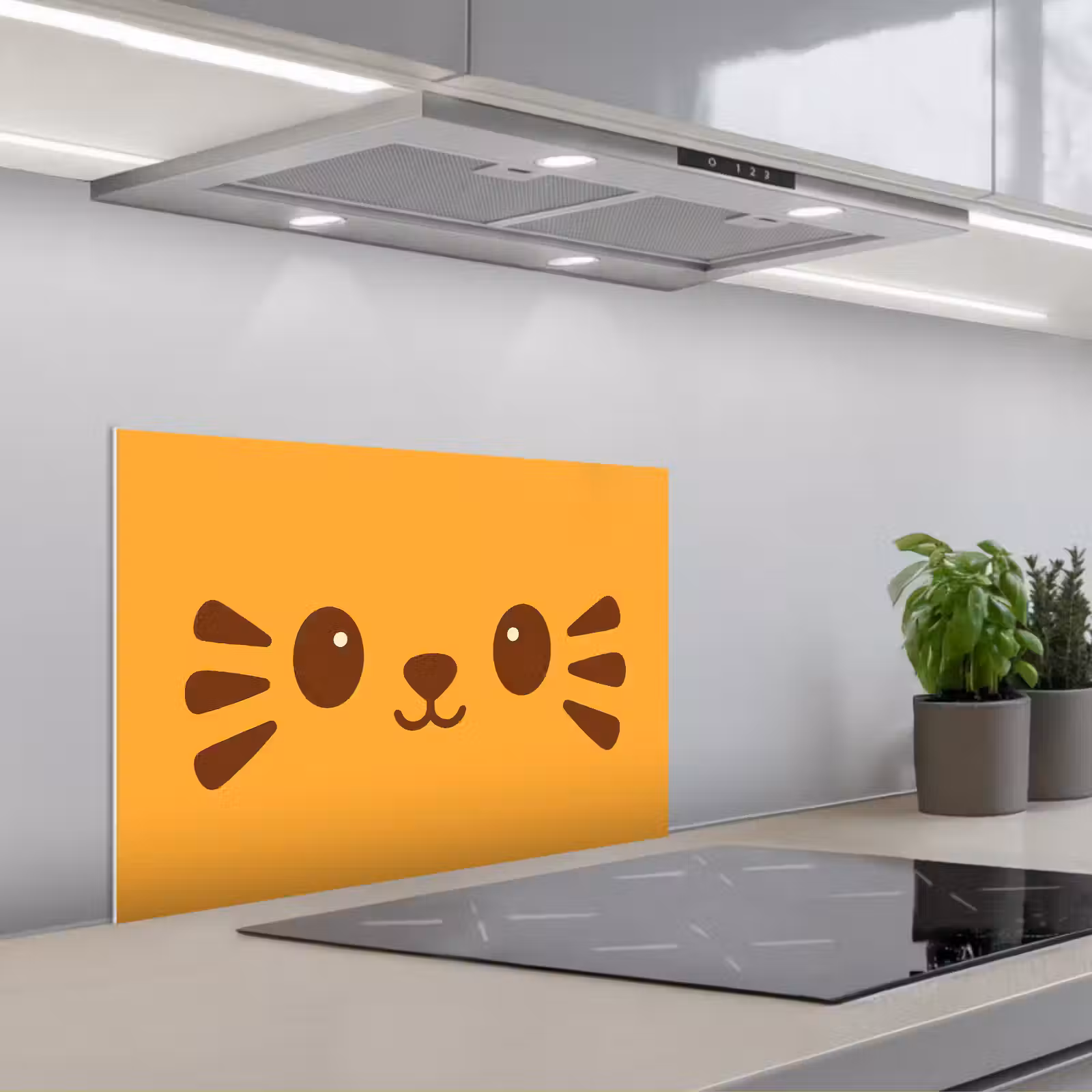 Salpicaderos de cocina - Gato - Simplista - Naranja - Alegre — 1