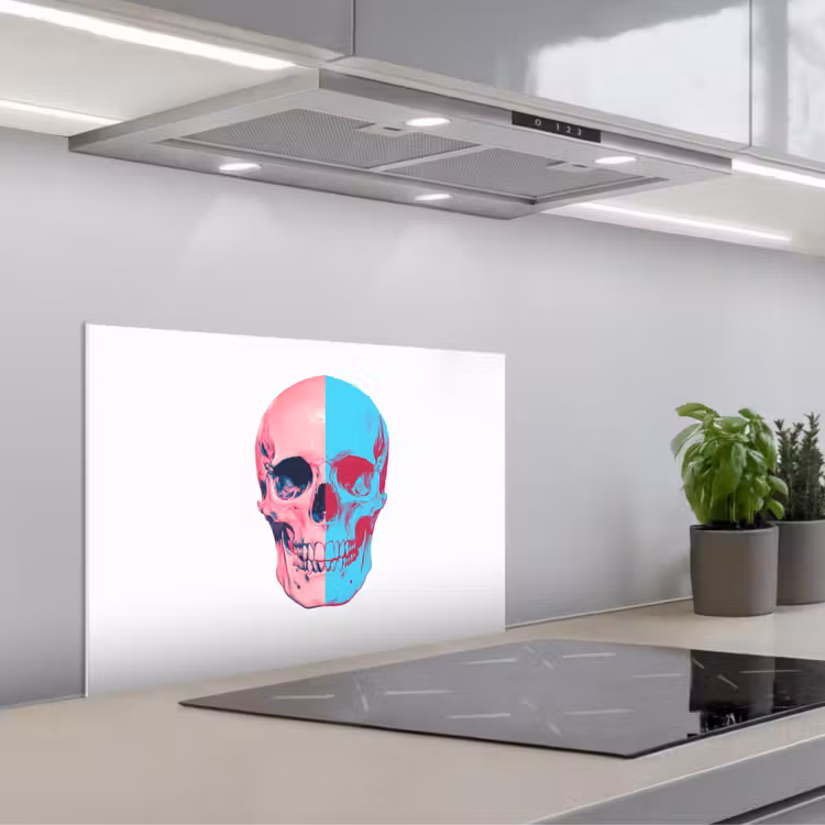 Salpicaderos de cocina - Calavera - Gráfico - Rosa - Dividido — 1