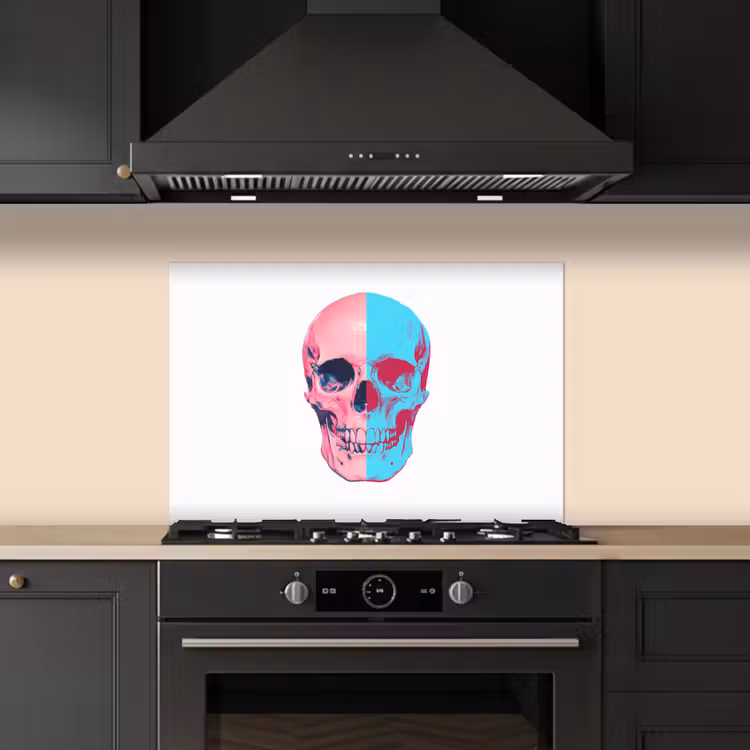 Salpicaderos de cocina - Calavera - Gráfico - Rosa - Dividido — 5