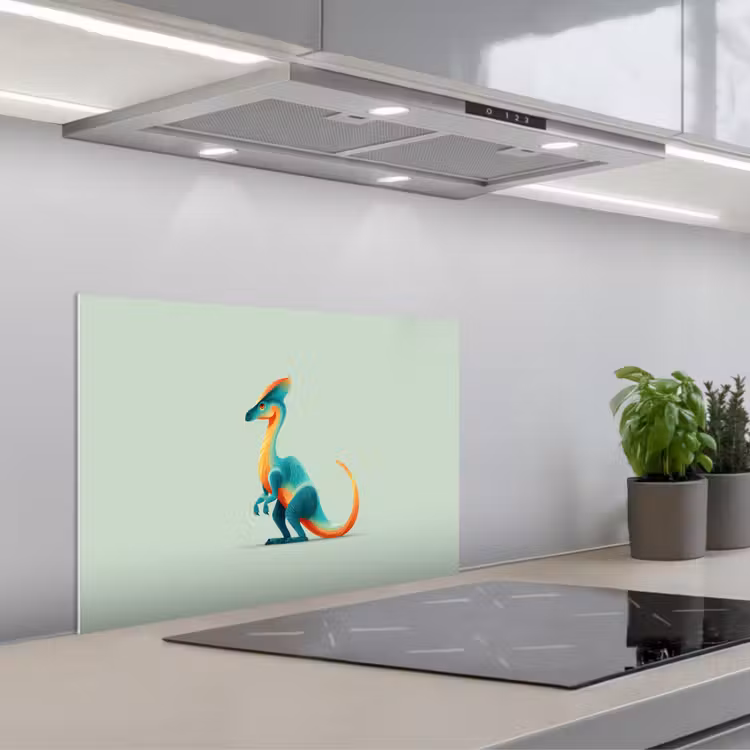 Salpicaderos de cocina - Cola - Dino - Minimalista - Azul — 1
