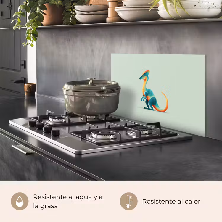 Salpicaderos de cocina - Cola - Dino - Minimalista - Azul — 2