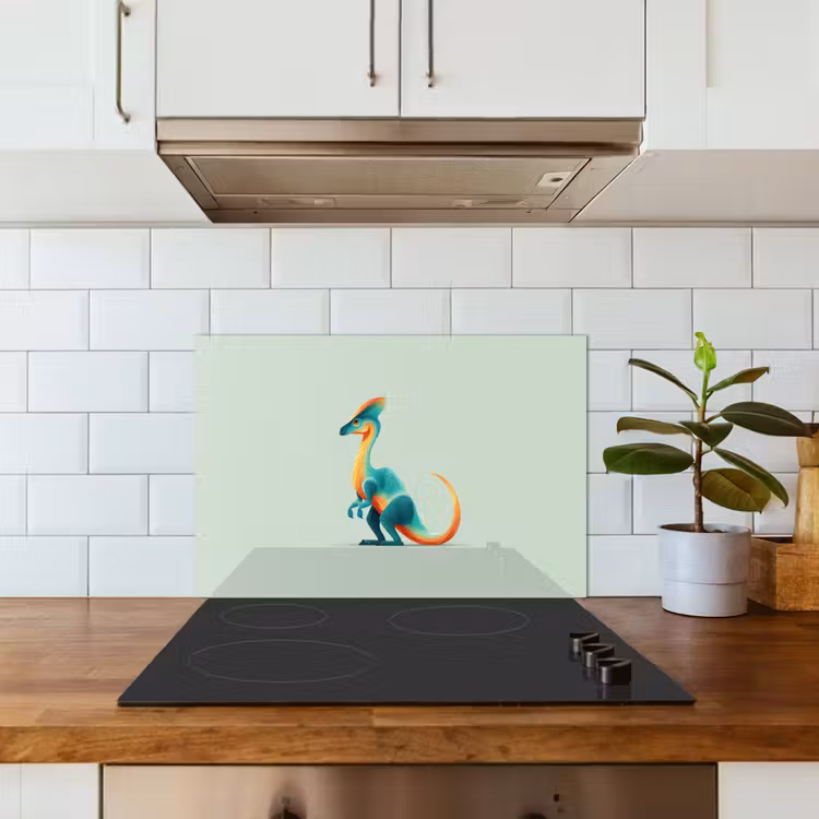 Salpicaderos de cocina - Cola - Dino - Minimalista - Azul — 3