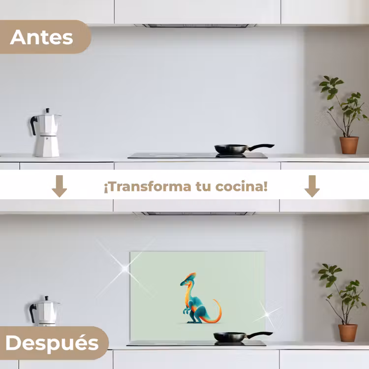 Salpicaderos de cocina - Cola - Dino - Minimalista - Azul — 7
