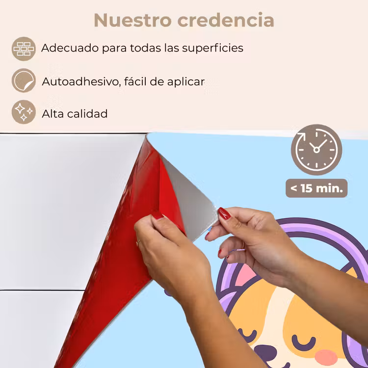 Salpicaderos de cocina - Corgi - Auriculares - Azul - Notas musicales — 4