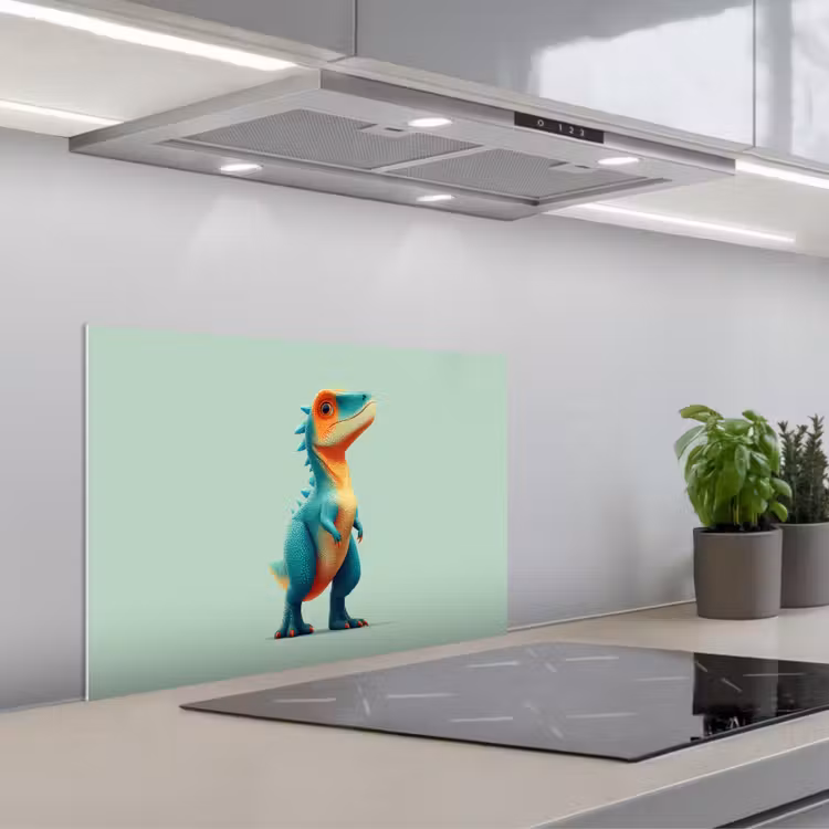 Salpicaderos de cocina - Dibujos - Dino - Naranja - Skittles — 1