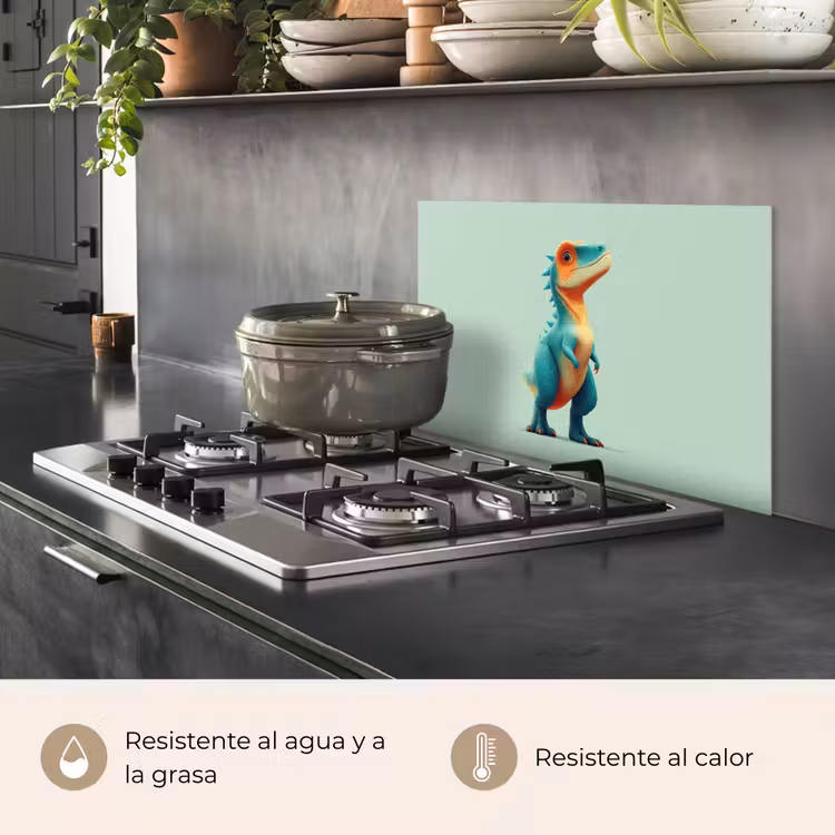 Salpicaderos de cocina - Dibujos - Dino - Naranja - Skittles — 2
