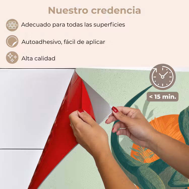 Salpicaderos de cocina - Dino - Hojas - Gráfico - Verde — 4
