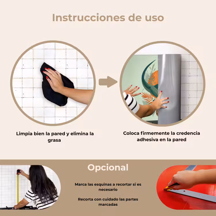 Salpicaderos de cocina - Dino - Hojas - Gráfico - Verde — 6