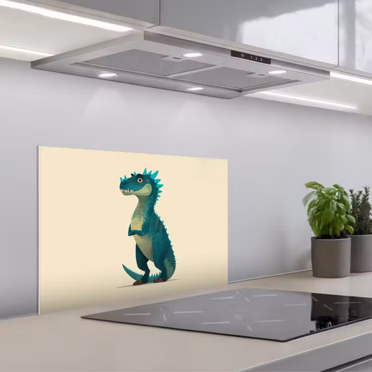 Salpicaderos de cocina - Dinosaurio - Turquesa - Espinas — 1