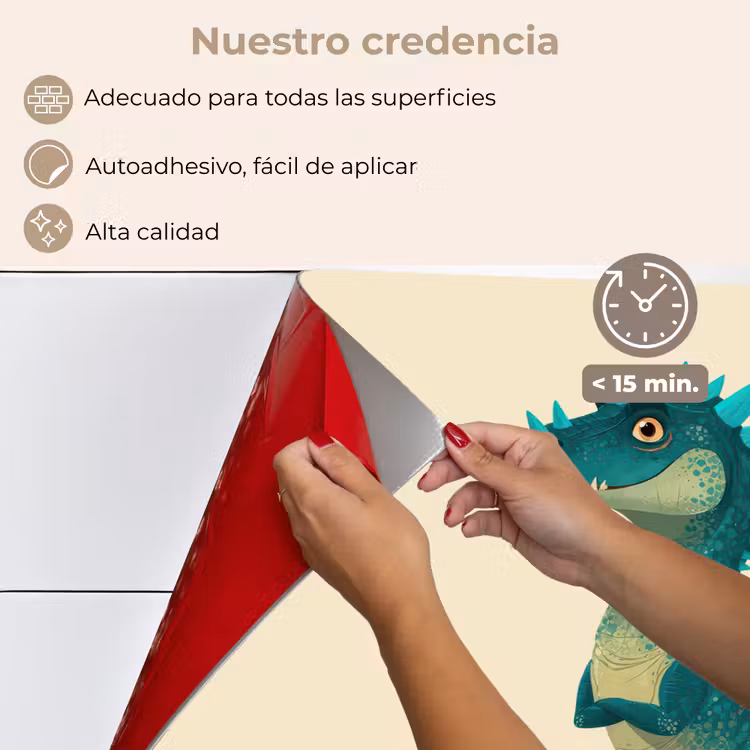 Salpicaderos de cocina - Dinosaurio - Turquesa - Espinas — 4