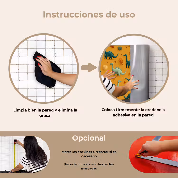 Salpicaderos de cocina - Dinosaurios - Espinas - Hojas de otoño - Marrón — 6