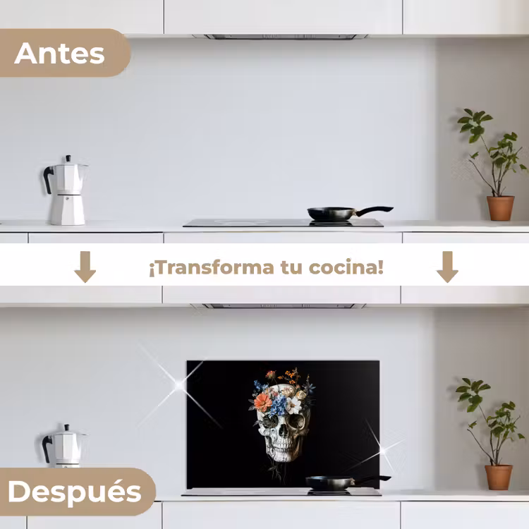 Salpicaderos de cocina - Flores - Calavera - Colorido — 7