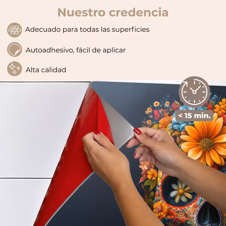 Salpicaderos de cocina - Flores - Colorido - Calavera — 4