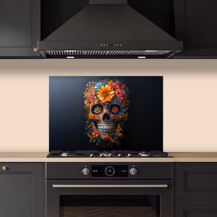 Salpicaderos de cocina - Flores - Colorido - Calavera — 5