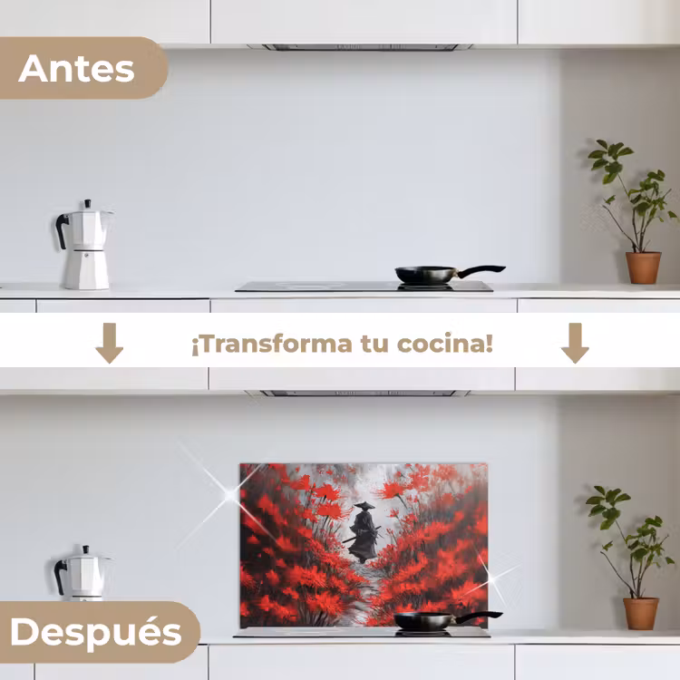 Salpicaderos de cocina - Flores rojas - brumoso - Hombre — 7