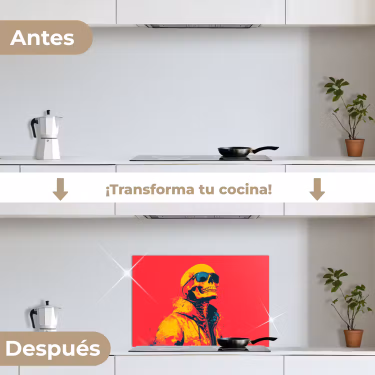 Salpicaderos de cocina - Gafas de sol - Calavera - Chaqueta - Rojo — 7