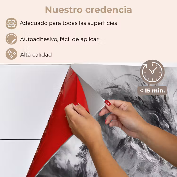 Salpicaderos de cocina - Guerrero - Dragón - Gris — 4