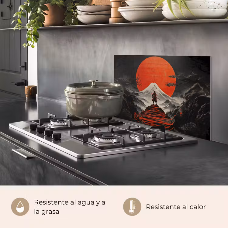 Salpicaderos de cocina - Guerrero - Escalones rojos - Sol - Montaña — 2