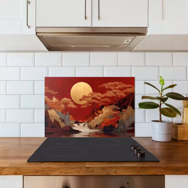 Salpicaderos de cocina - Luna llena - Paisaje - Cascada — 3