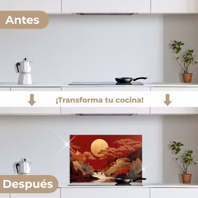 Salpicaderos de cocina - Luna llena - Paisaje - Cascada — 7