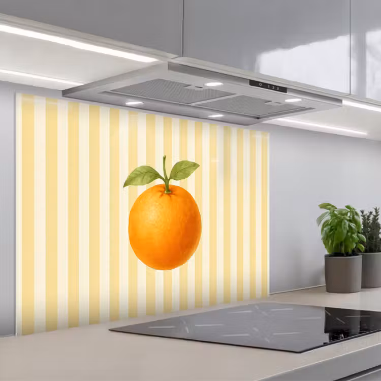 Salpicaderos de cocina - Naranja - Rayas - Naranja - Veraniego — 1