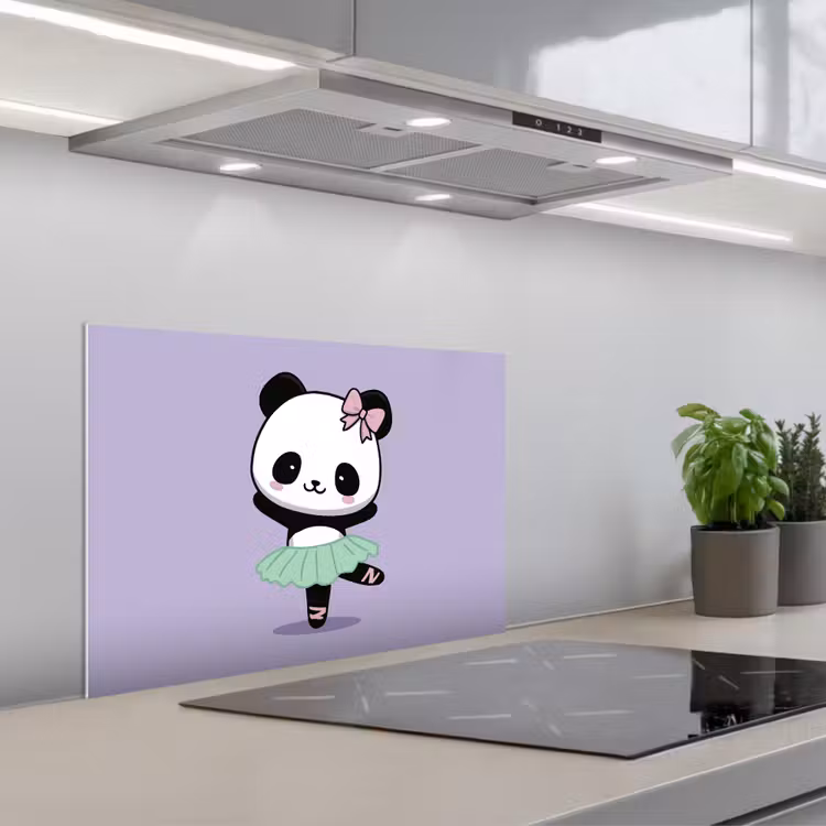 Salpicaderos de cocina - Panda - Morado - Ornamentado - Kawaii — 1