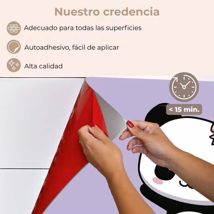 Salpicaderos de cocina - Panda - Morado - Ornamentado - Kawaii — 4